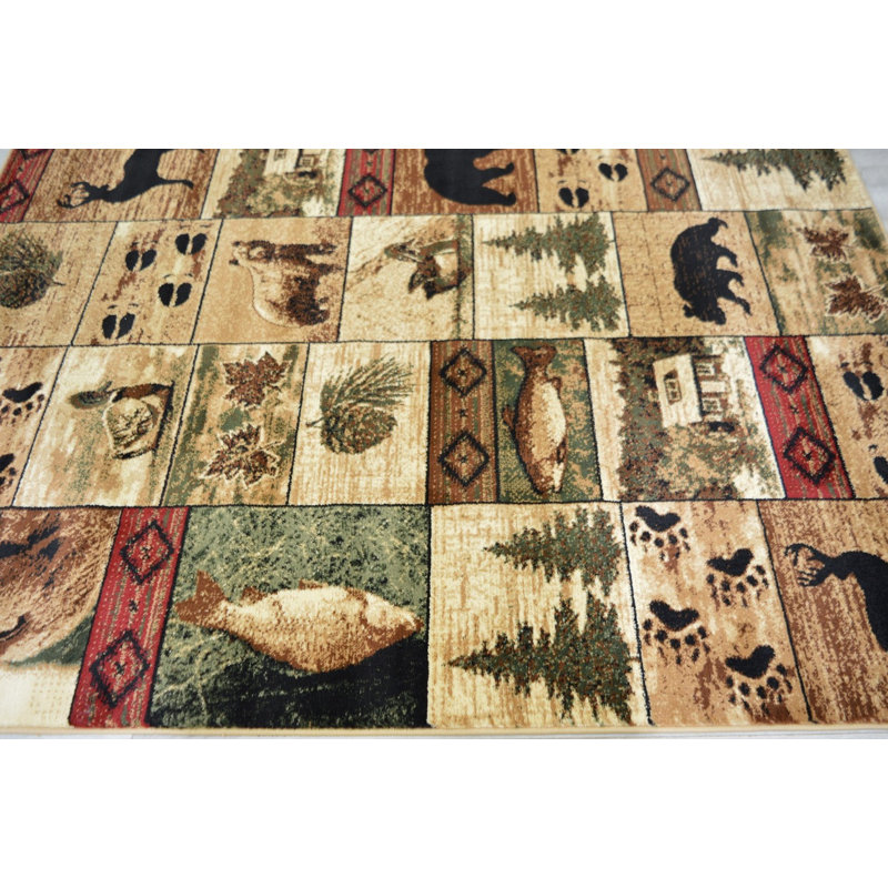 Tapis brun / ivoire Alianna, Rectangle 7 pi 5 po x 10 pi 5 po