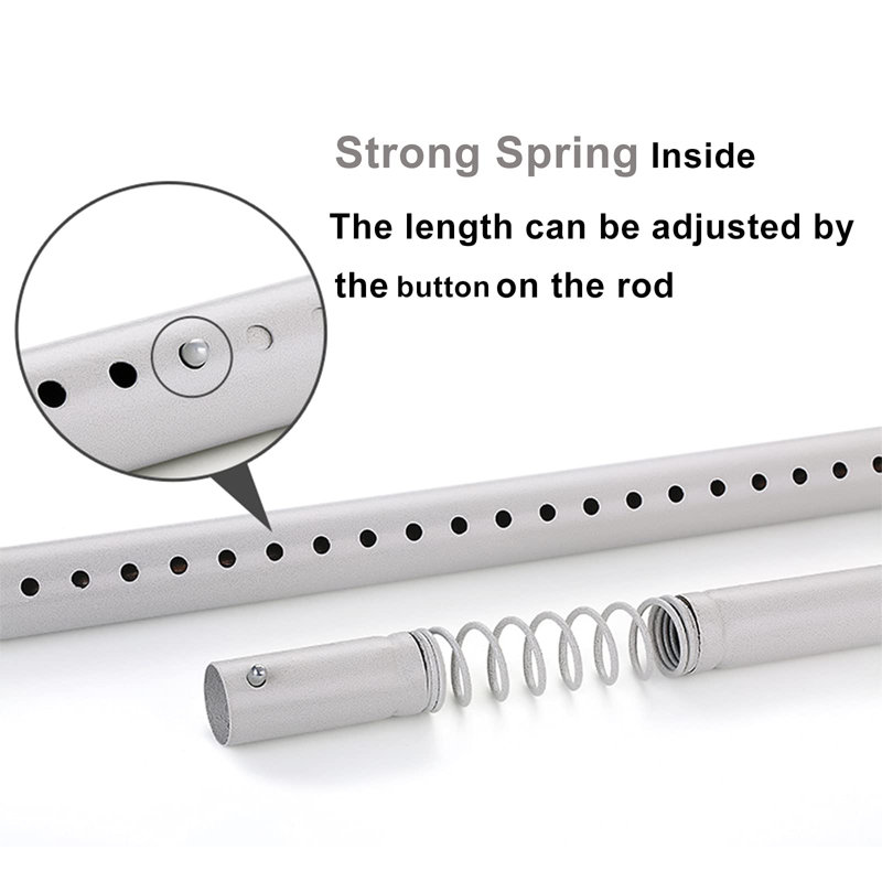 Tension Curtain Rod, 7.50cm H x 377cm W x 7.50cm D, Black