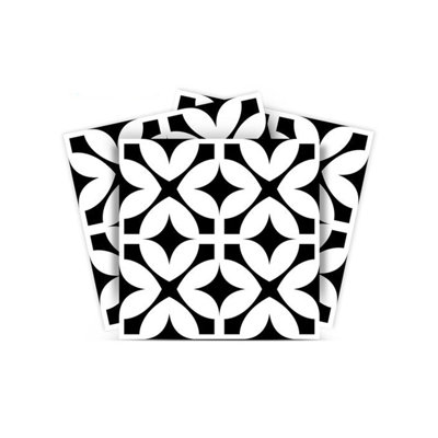 Carreaux amovibles pelez et collez noir et blanc 7 po x 7 po