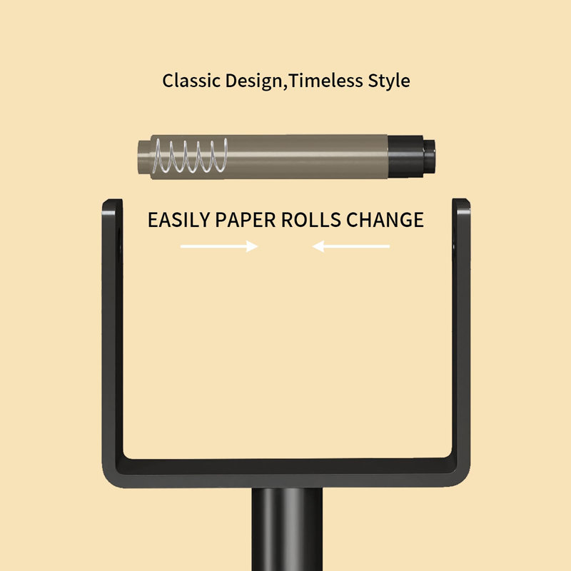 Free Standing Toilet Paper Holder, Black