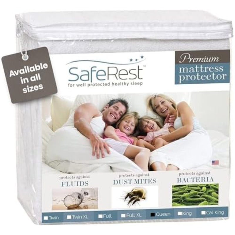 Protège-matelas imperméable pour grand lit - équipé de poches extensibles - housse de matelas en mélange de coton lavable à la machine pour lit