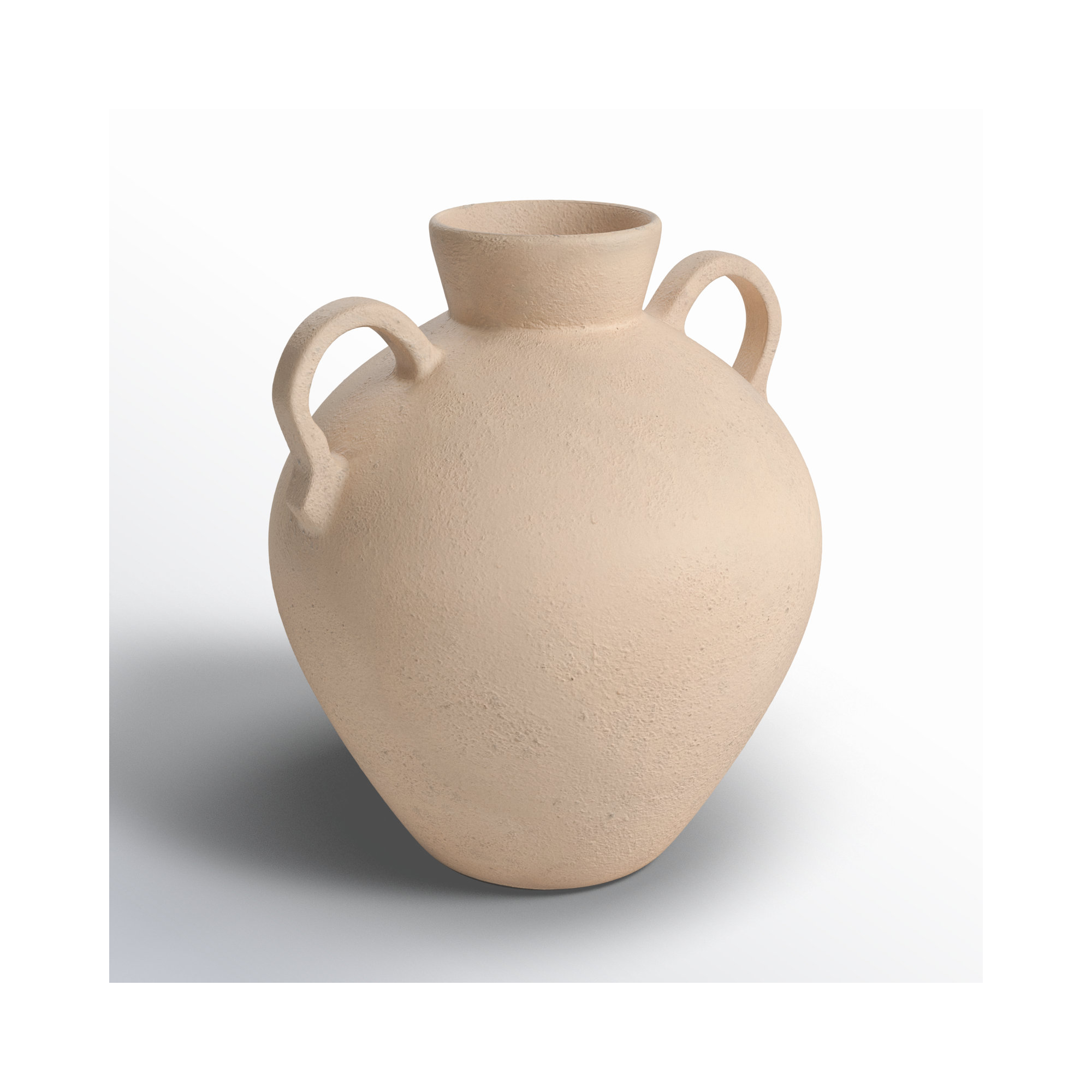 Sagebrook Home Bronsyn Terracotta Vase: Timeless Handcrafted Decor Accent Piece, Textured Ivory/Beige