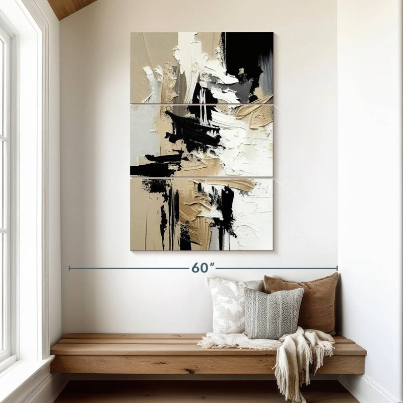 Avery texturé abstrait II, H 50 po x l 32 po