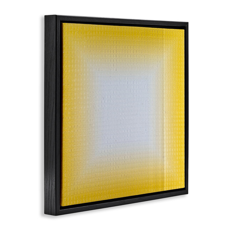 «Yellow Ombre Fade» par Michael Willett, Cadre flottant noir de jais, H 18 po x l 18 po