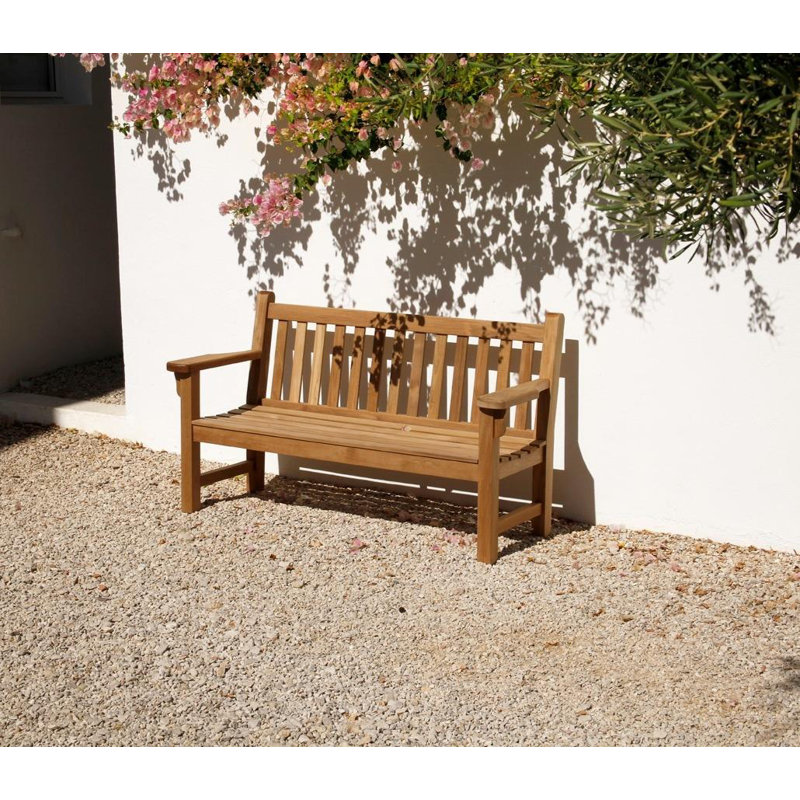 London Outdoor Teak Bench, 35" H x 63" W x 25" D