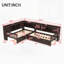 Lit plateforme en L simple avec lit gigogne-1038956683