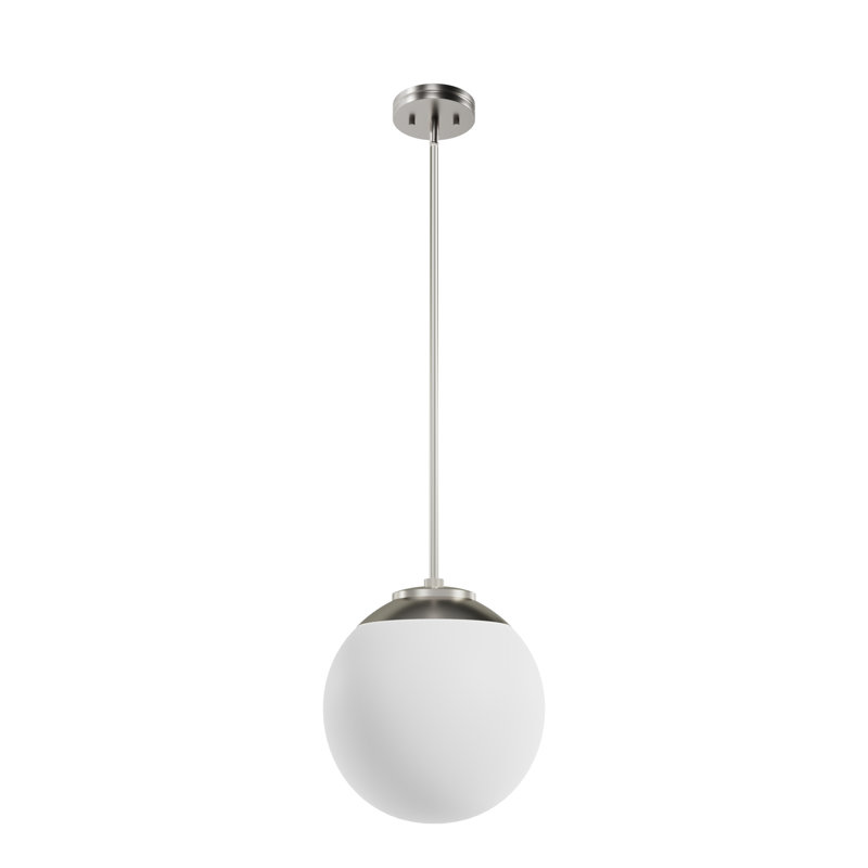 Luminaire suspendu sphère 1 lumière Hepburn, Médium, Nickel brossé
