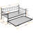 Modern Daybed With Trundle - Black Color Scheme, Metal Structure For Durability, Space Saving Furniture Piece, Quiet And Stable Sleeping Spot, Easy Assembly Directions, No Box Spring Needed, 250/350