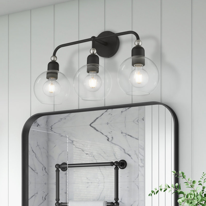 Rosena 3 - Light Dimmable Vanity Light, Black/Brushed Nickel