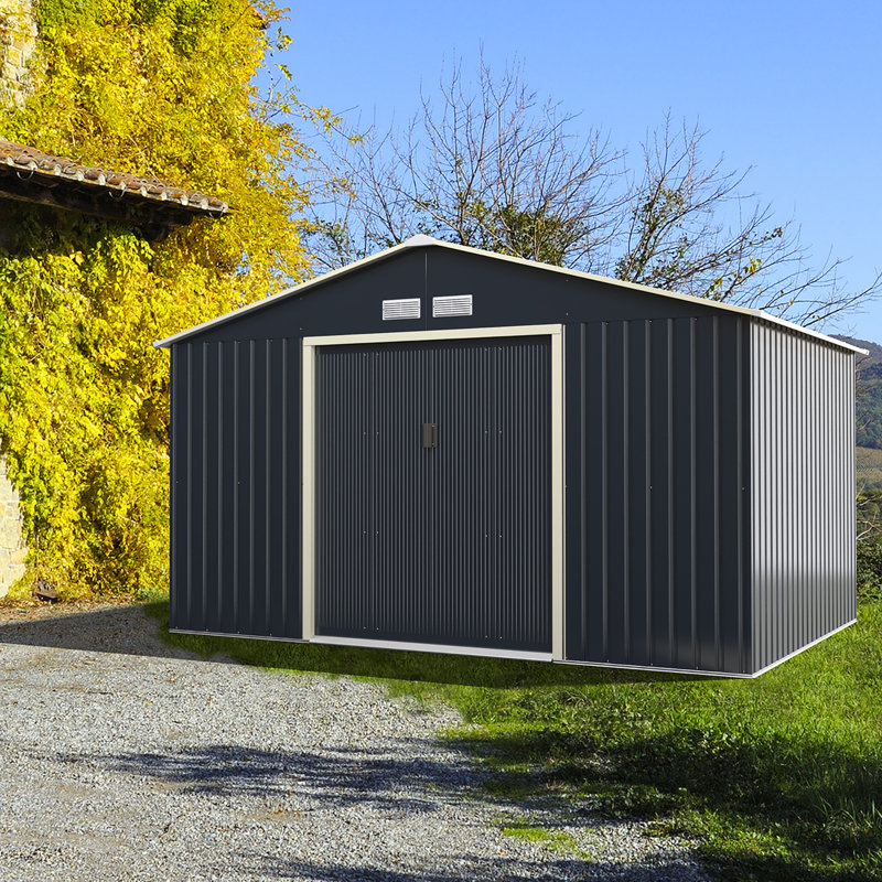 Remise de rangement en métal, 11,2 pi x 8,4 pi