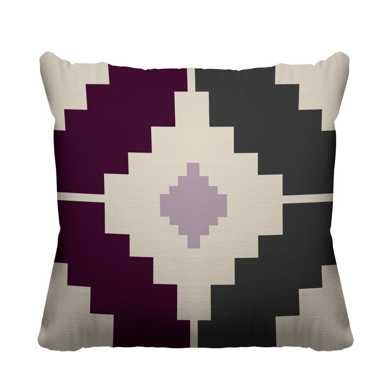 Coussin intérieur / extérieur Kele Southwestern, L 17 po x H 17 po, Mauve