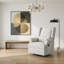 Fauteuil oscillant inclinable pivotant extra large 34,25 po blanc cassé avec repose-pieds