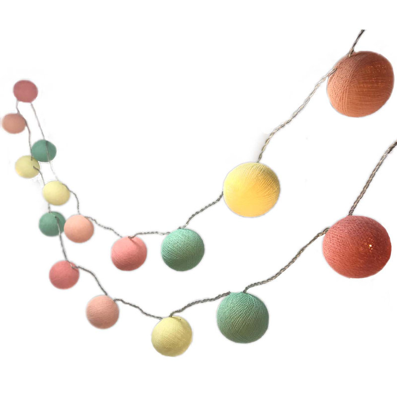 Misti LED Cotton Ball String Light, 30 Lamps - 8 Metre Long
