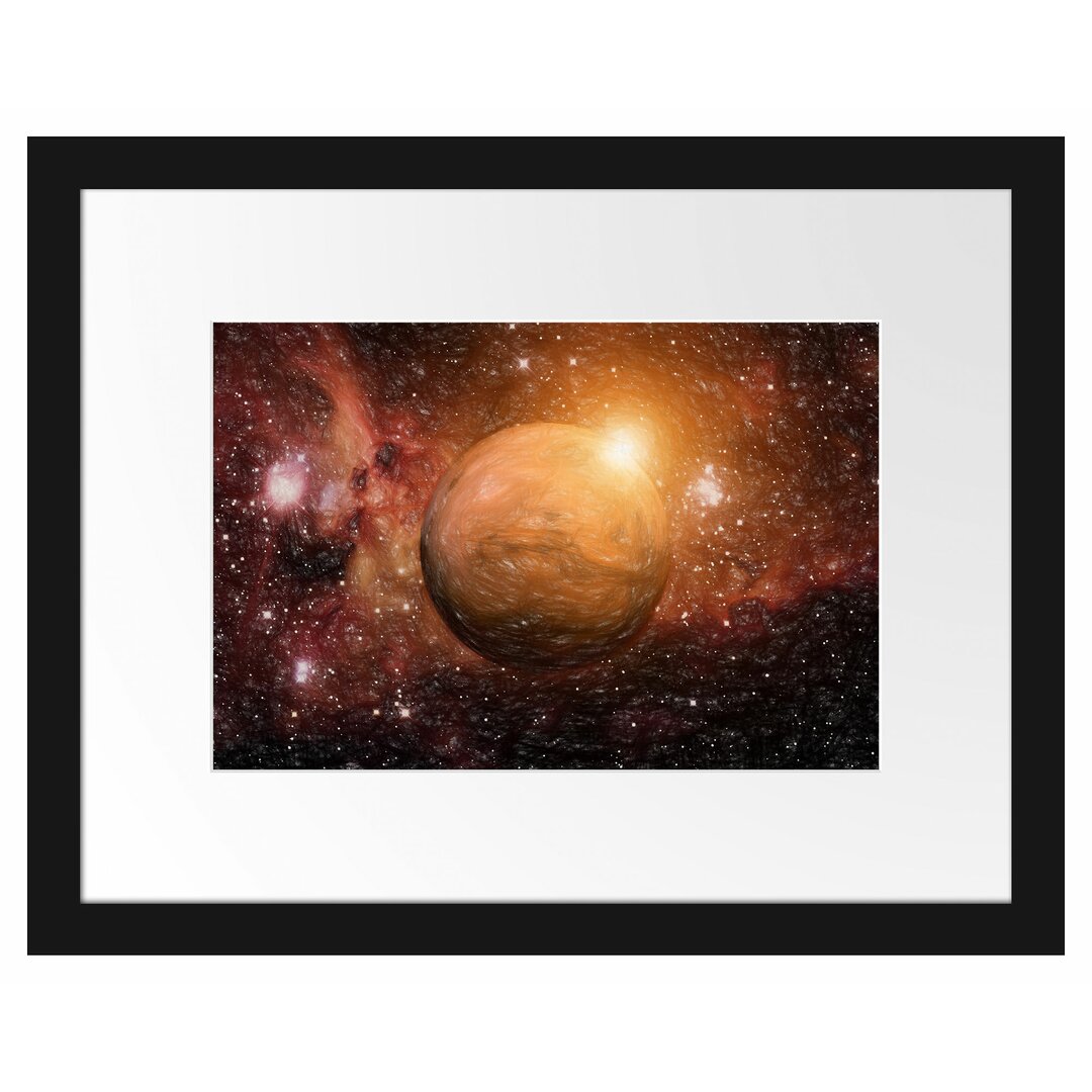 Gerahmtes Poster Planet Mars im Universum