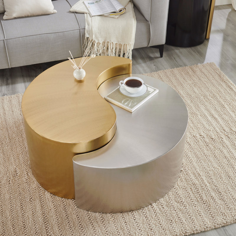Table basse Modern Contemporary, Or/argent