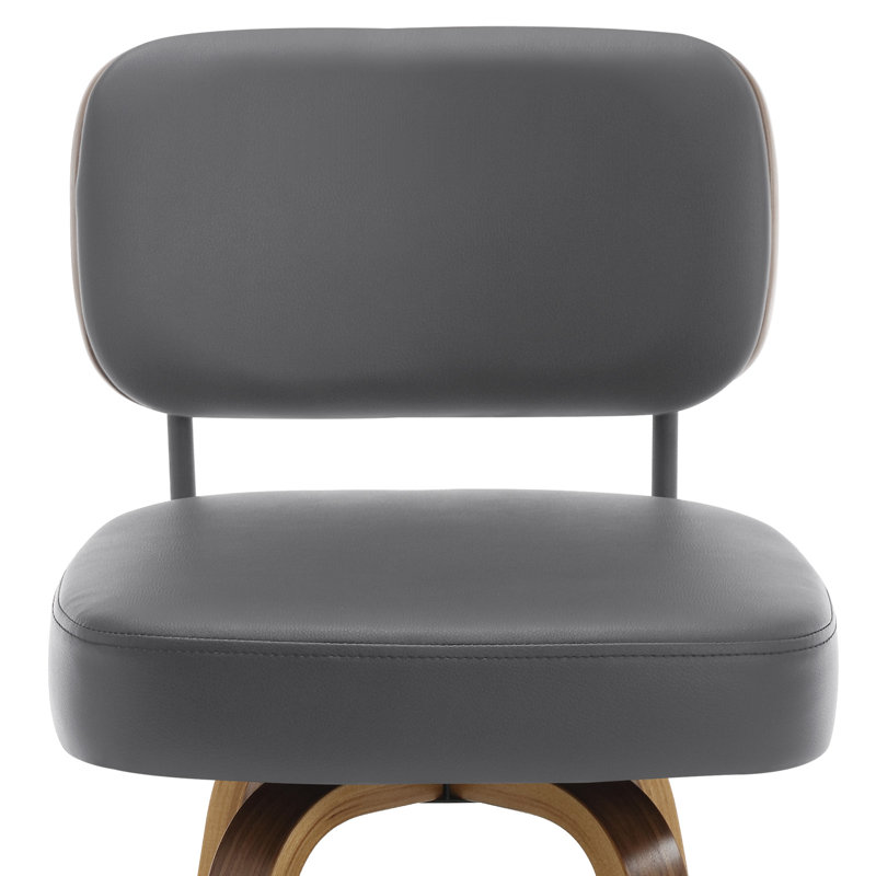 Hesperange Swivel Upholstered Counter Stool, Grey