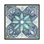 «Garden Getaway Tile V Blue», reproduction sur toile-73220893-73220892-73220894