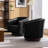 27.6" Wide Upholstered Swivel Barrel Chair with Solid Wood Base-1680354532