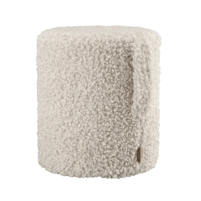 Solid Wood Accent Stool, Beige