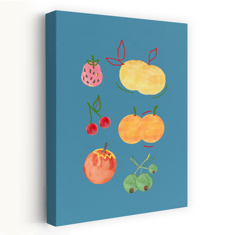«Vibrant Summer Fruits», art mural cerise audacieuse, H 18 po x l 12 po