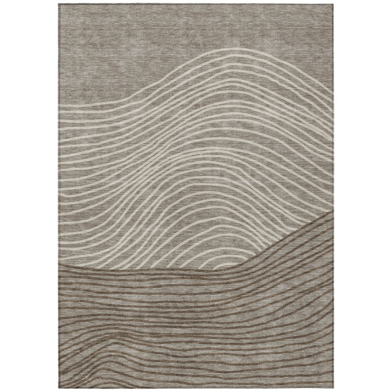 Machine Washable Indoor/Outdoor Adalaide ACN2350 Stripes Rug, Rectangle 2'6" x 3'10"