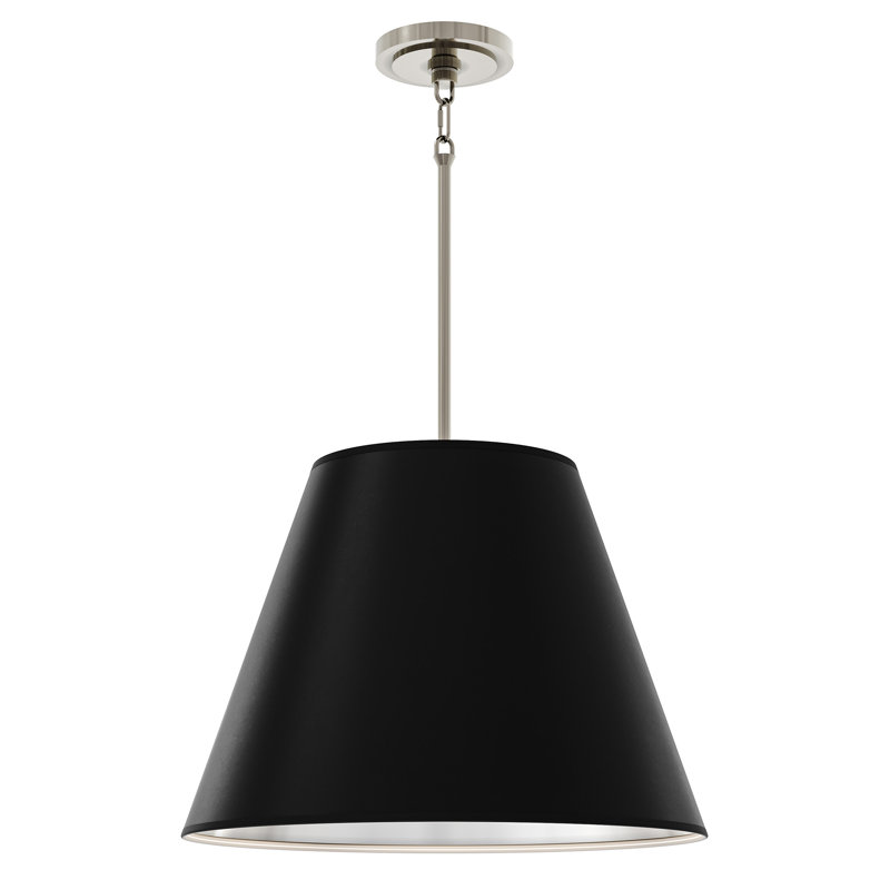 4 - Light Pendant, Matte Obsidian/Matte Silver Interior, Polished Nickel