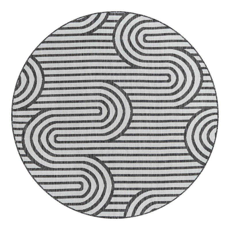 Geometric Indoor / Outdoor Rug, Round 6'1"