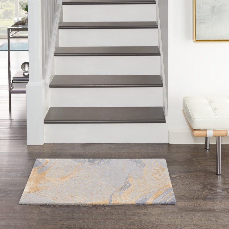 Nourison Prismatic Area Rug Grey/Gold, Rectangle 7'9" x 9'9"