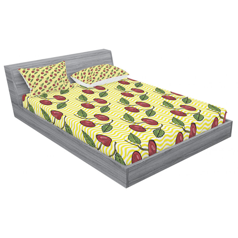 Microfiber Patterned Sheet Set, Full Sheet Set with Fitted Sheet and 2 Pillowcases