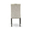Ensemble de table de salle à manger 5 pièces moderne comprenant une table rectangulaire en bois avec pieds en V et 4 chaises Parsons en tissu de lin, finition noire brossée-1250751847-1250751840-1250751841