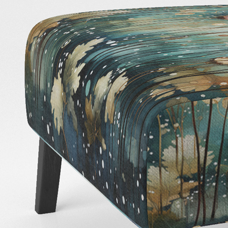 Purple Enchanted Gardens - Velvet Upholstered Abstract Botanicals Accent Chair and Modern Arm Chair