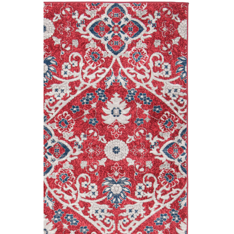 Tapis rouge / ivoire Evart Southwestern, Tapis de couloir 2 pi x 8 pi