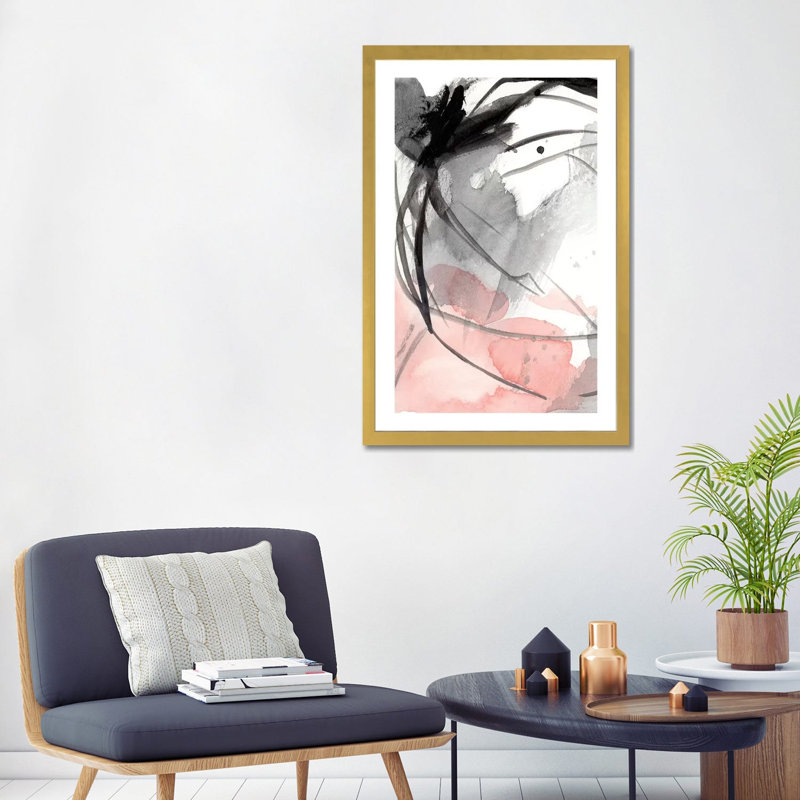 "Around the corner I" par Ethan Harper, reproduction d’art, H 32 po x l 24 po x P 1 po, Papier encadré doré, Blanc