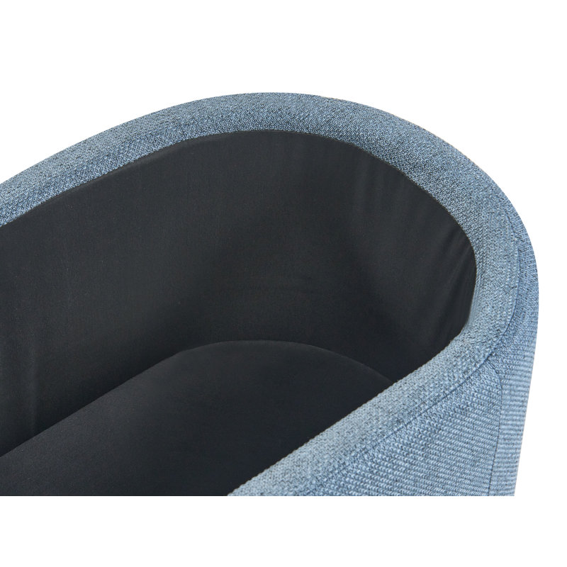 Fabric Upholstered Storage Bench, Blue
