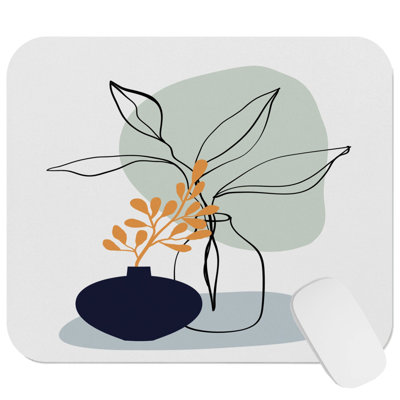 Botanical Boho Botanical II Botanicals Leaf Bohemian Gaming Cute Office Laptop Desk Pad Gift Mat Square Rectangle Non-Slip Mousepad