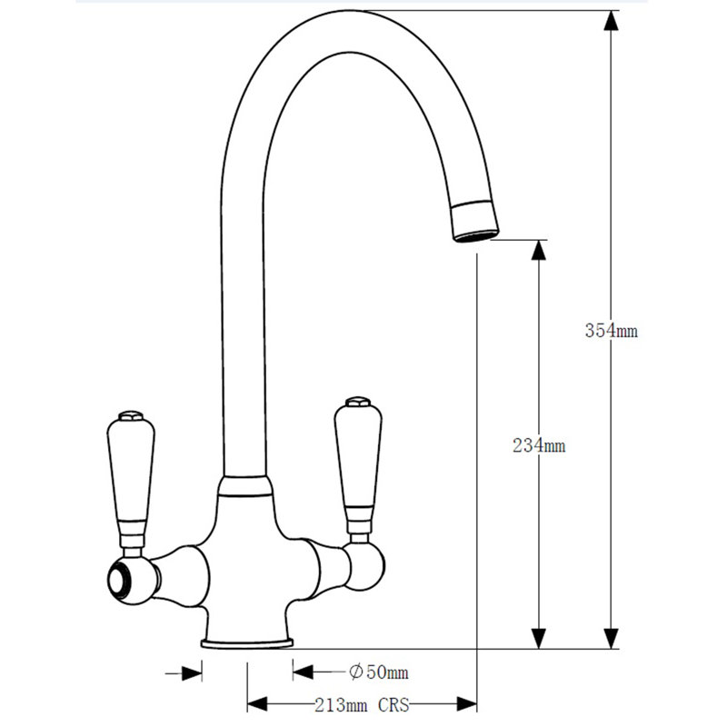 Double Handle Surface Mounted Monobloc Mixer Tap