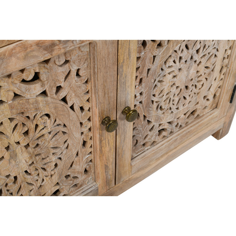 Cedriana Solid Wood Cabinet, Brown, Antique Bronze