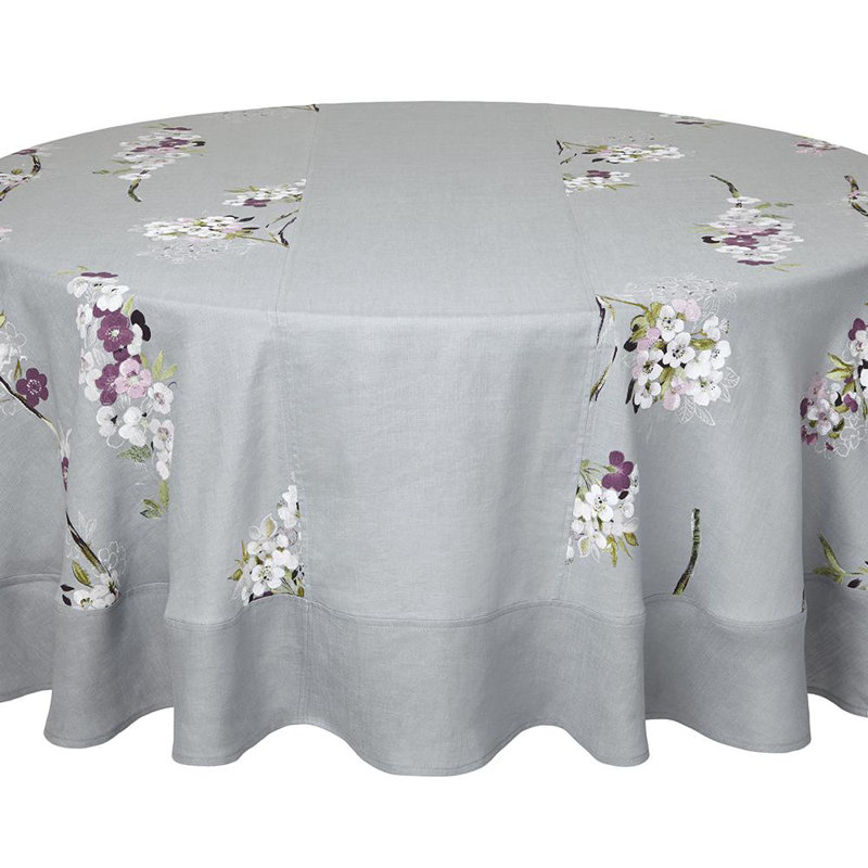 Positano Linen Floral Tablecloth, 90 Round