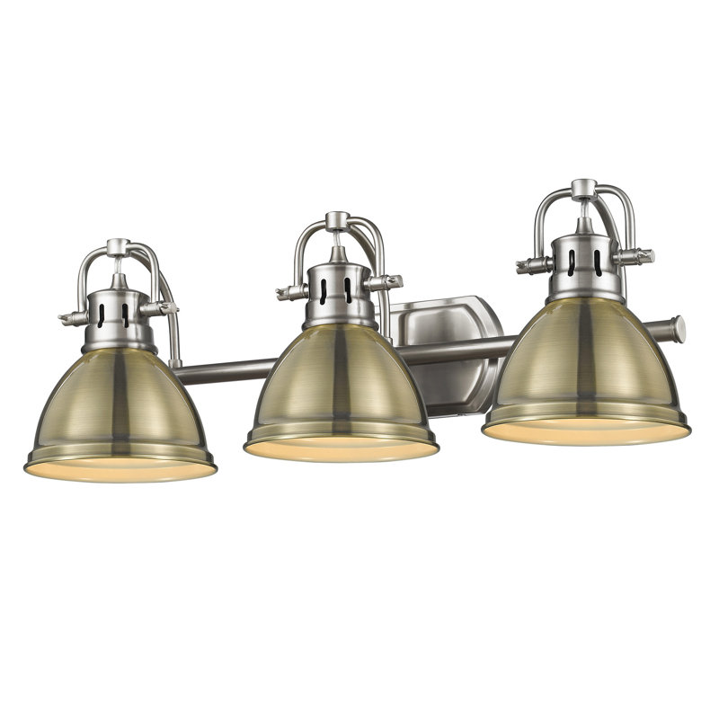 Éclairage pour salle de bain Drakeford, Étain, Laiton vieilli, Trois lumières