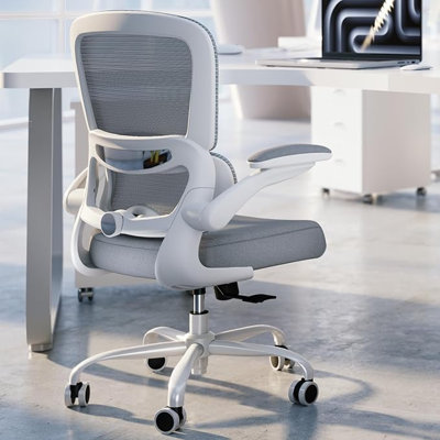 Chaise de bureau ergonomique avec support lombaire réglable, chaise d'ordinateur en filet