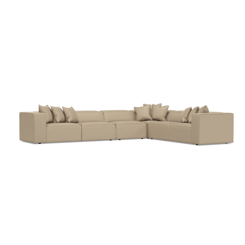 Bernhardt Bliss 4-Piece Fabric Sectional, 28" H x 160.5" W x 123.5" D, Taupe Polyester