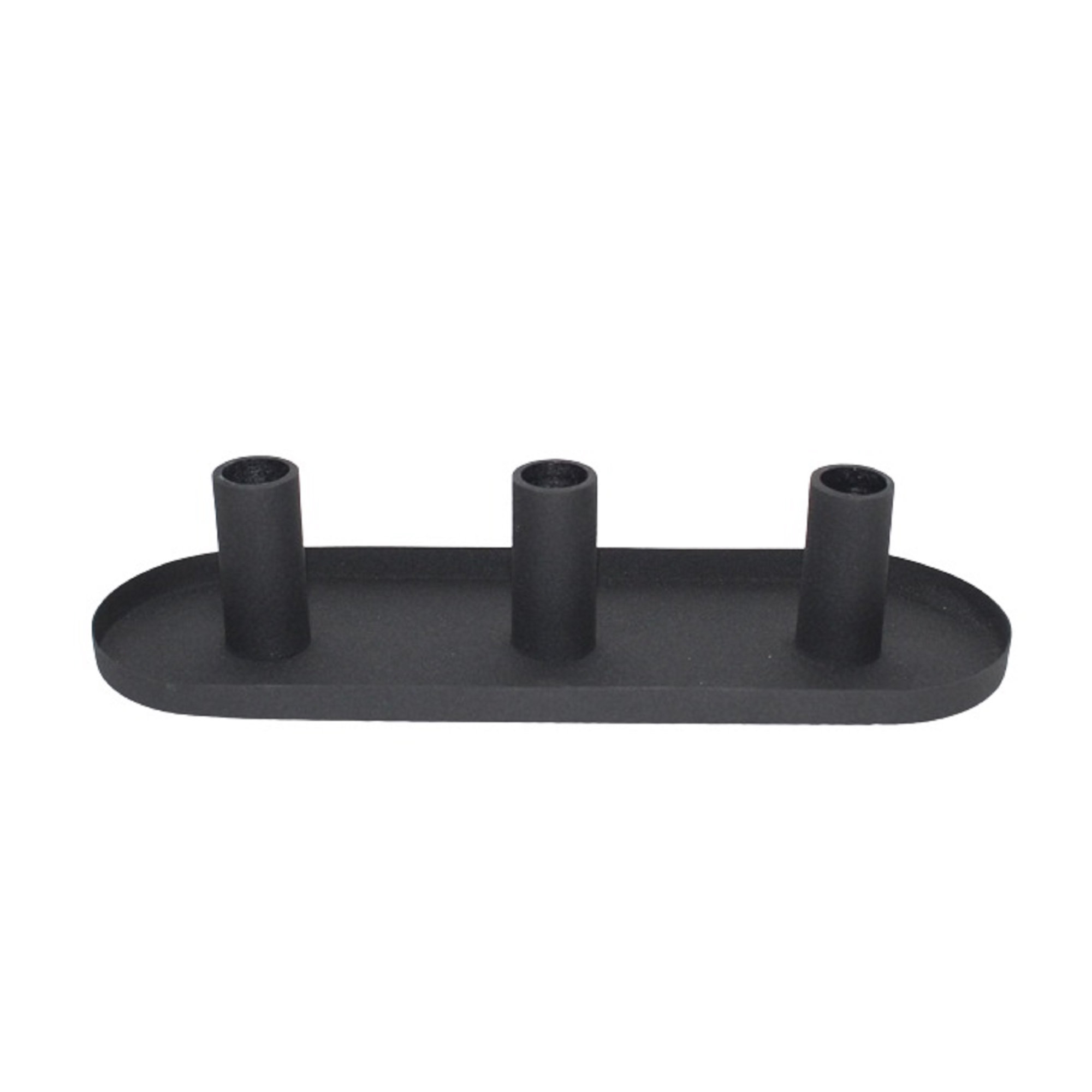 3 Piece Aluminum Tabletop Candlestick Set, Black