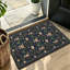 Tapis floral bleu marine 47 po x 31 po
