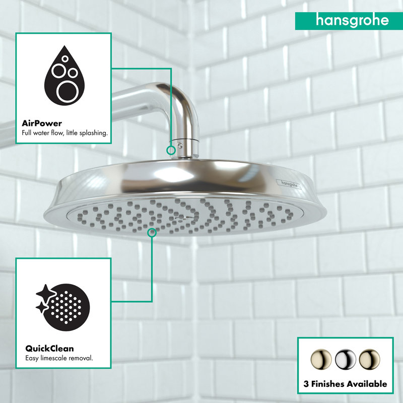 Raindance C 180 Rain Shower Head, Chrome