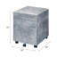 Classeur Office 3, gris argenté, 5 roulettes, structure en bois 3 tiroirs, faux béton, roues