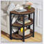 Table de bout de style demi-lune 23,62 po à 3 niveaux avec tablettes de rangement, peu encombrante et élégante pour le salon, la chambre à coucher et le vestibule