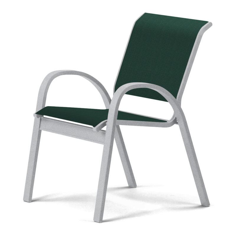 Aruba 1 Outdoor Dining Armchair, Forest Forest Green 22D Sunbrella®, Textured Graphite
