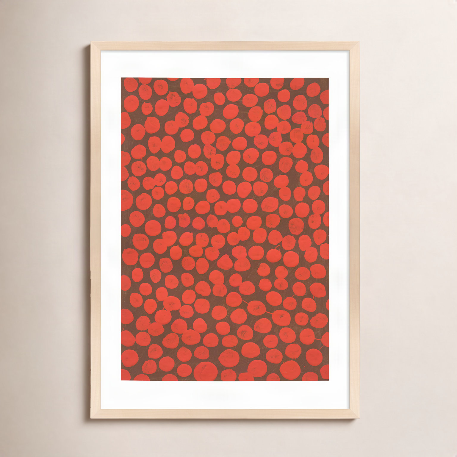 Navi "Salsa on Brown" Painting, 20" H x 14" W x 1.25" D, Brown