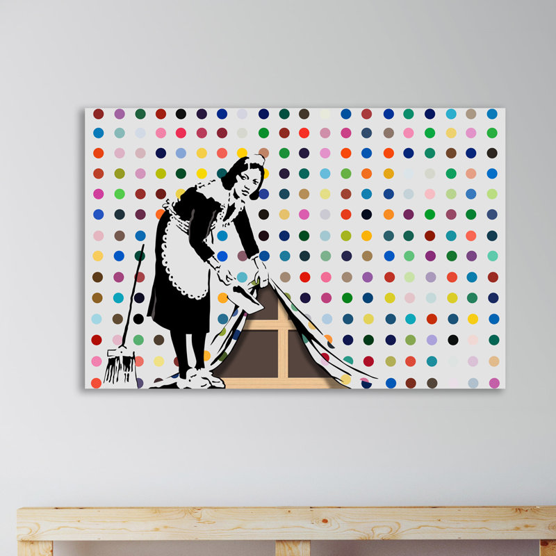 Maid With Dots by Banksy - Wrapped Canvas Print, 102 cm H x 152 cm W x 4 cm D