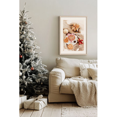 «Festive Christmas», peinture encadrée décorative de 13,0 po x 19,0 po | Cadre 100% bois massif (épaisseur: 0,8 pouce), œuvre d'art 100% MDF | Impression numérique pour des couleurs vives, décoration murale parfaite pour la maison et le bureau